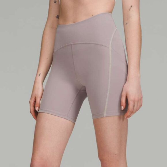 Lululemon Power Thru High-Rise Short 6" *Colour Seam in Mauve Grey size 6 - Picture 2 of 9